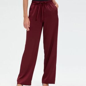 A New Day Women's High-Rise Wide Leg Trousers Burgundy Size M